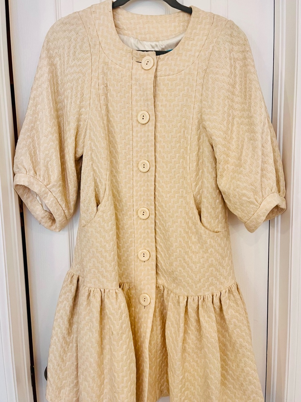 Vintage Plenty by Tracy Reese - Petite Cream Textured Dress (sz 4-6)